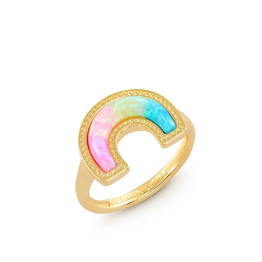 Kendra Scott Kyocera Opal rainbow ring PASTEL